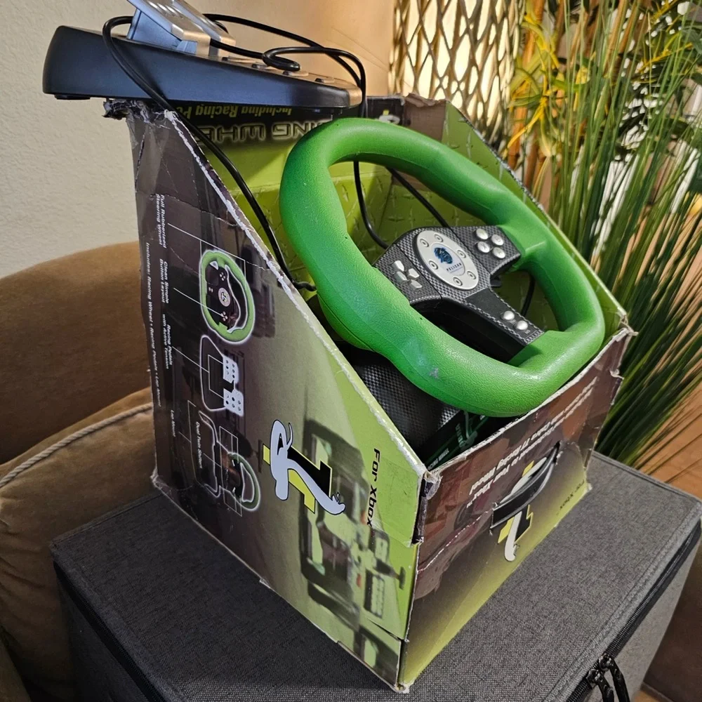 Pelican Steering Wheel & Pedals for First-Gen XBox, used, tested, works great
